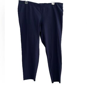 Eileen fisher navy blue Ponte  pants pull on slim ankle L